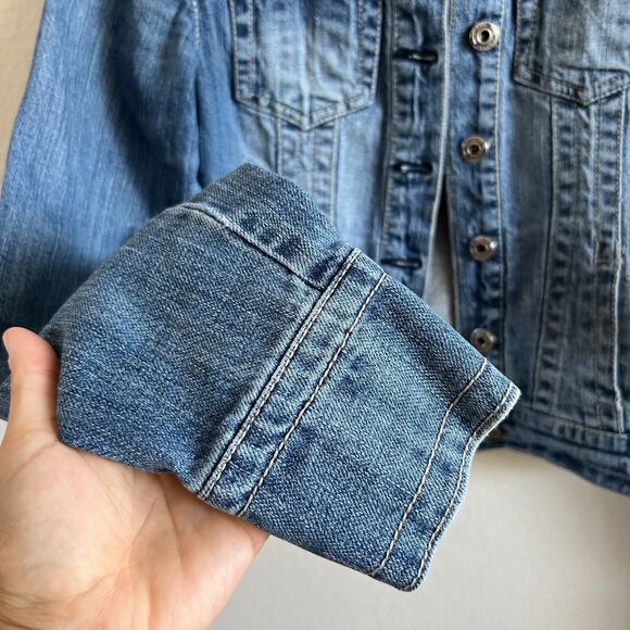 BLUE ASPHALT Vintage Y2K 2000s Blue Denim Jeans Jacket Womens Small - Picture 5 of 7